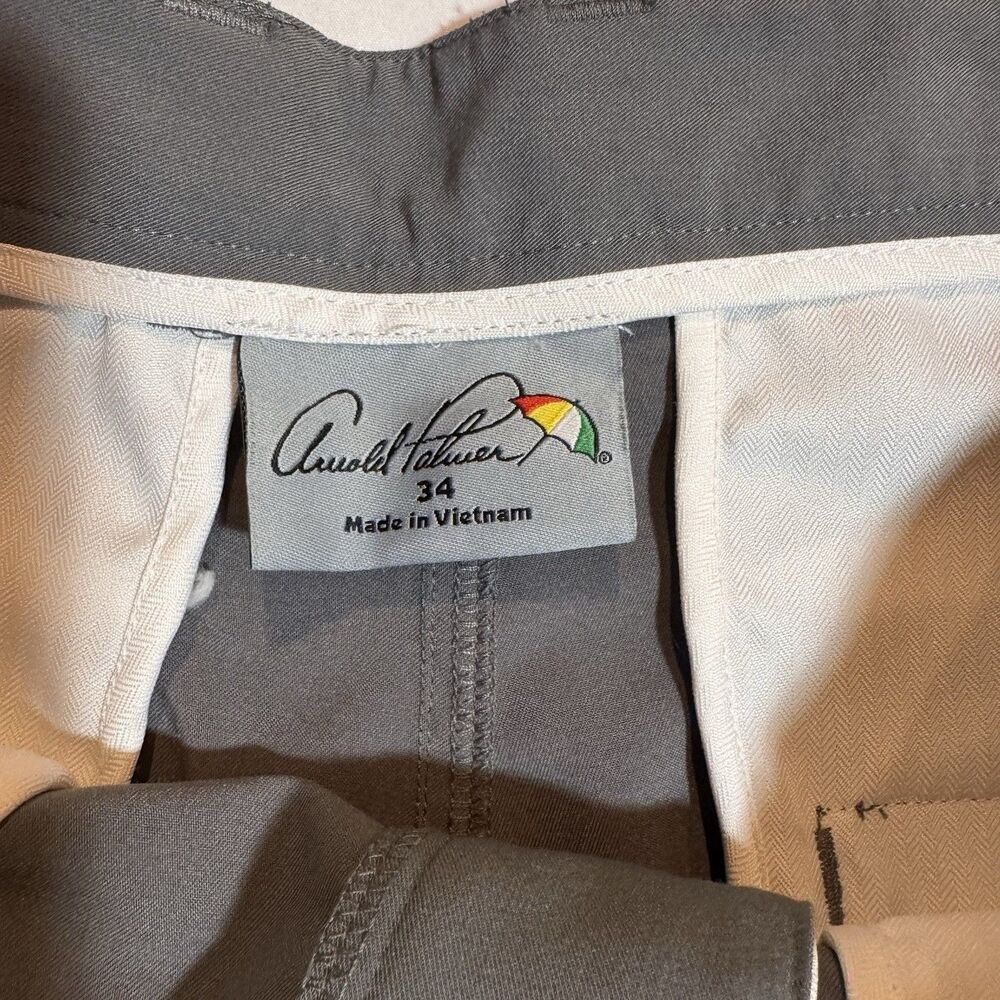 Arnold Palmer Mens Shorts Size 34 Gray Pleated Golf Preppy Casual Shorts - Picture 6 of 8
